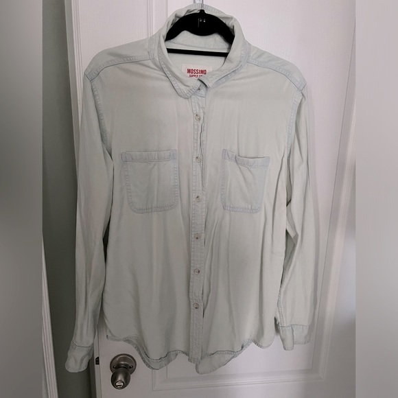 Light denim chambray button up shirt - Picture 1 of 2